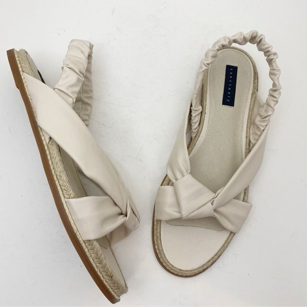 Sanctuary Blissful Women's Milk White Strappy Leather Slingback Sandals Size 11M